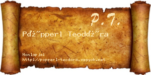 Pöpperl Teodóra névjegykártya